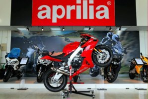 Aprilia RSV4 on abba Sky Lift (wheelie position)