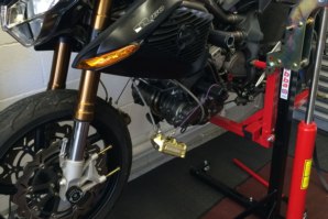 abba Sky Lift being used to work on Benelli R160